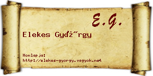 Elekes György névjegykártya